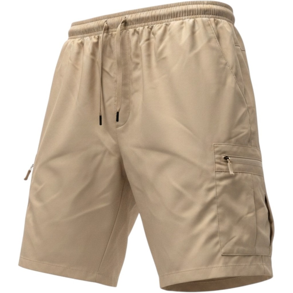 Unbranded Cargo Shorts Women 3XL Khaki Tan Stretch Zipper Pockets Hiking